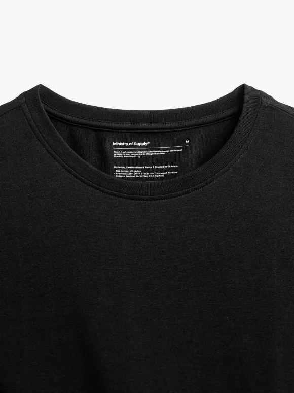 Men'S Ministry of Supply Black (Crew Neck) Men'S Atlas Tee