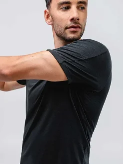 Men'S Ministry of Supply Black Men'S Composite Merino Raglan Tee
