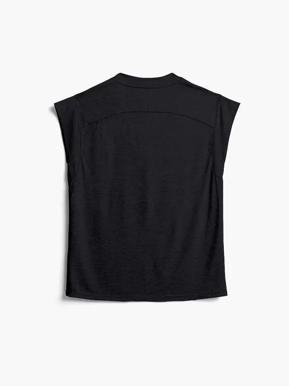 Women'S Ministry of Supply Black Women'S Composite Merino V-Neck Tee