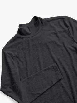 Women'S Ministry of Supply Black Women'S Composite Merino Mock Neck