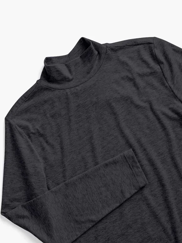 Women'S Ministry of Supply Black Women'S Composite Merino Mock Neck
