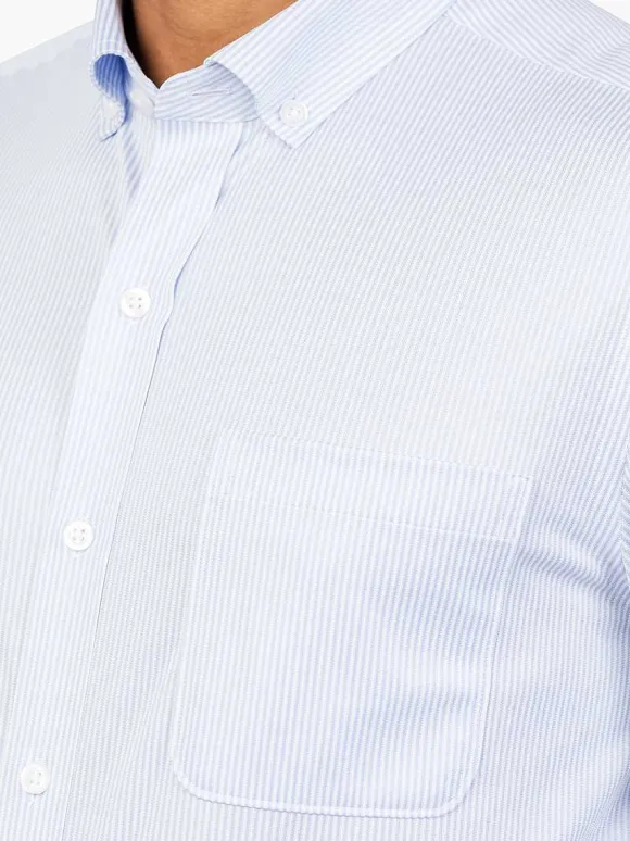 Men'S Ministry of Supply Blue Stripe Men'S Previous Generation Gemini Knit Shirt