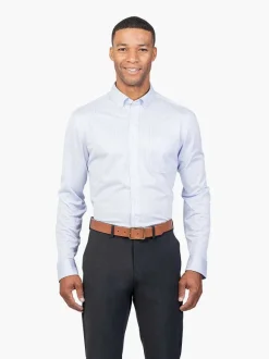 Men'S Ministry of Supply Blue Stripe Men'S Previous Generation Gemini Knit Shirt
