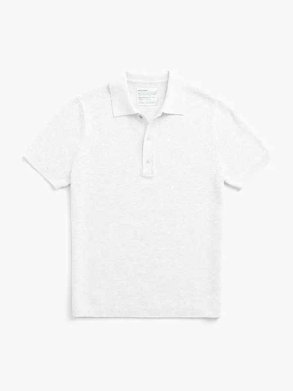 Men'S Ministry of Supply Bone Men'S Labs Atlas Short Sleeve Knit Polo