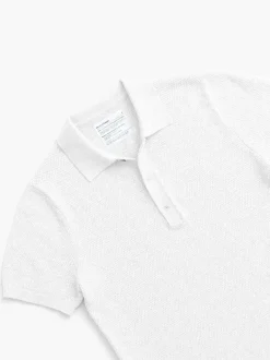 Men'S Ministry of Supply Bone Men'S Labs Atlas Short Sleeve Knit Polo