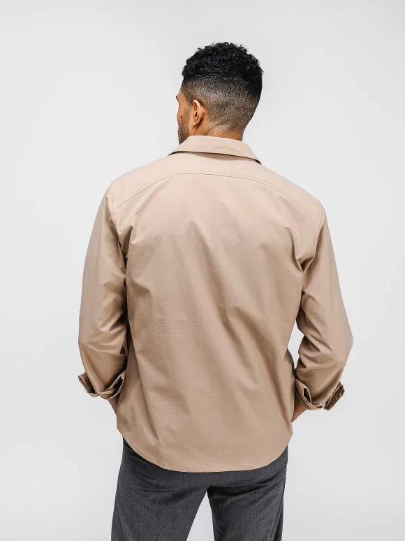 Men'S Ministry of Supply British Tan Men'S Pace Poplin Overshirt