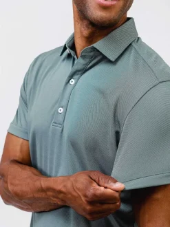 Men'S Ministry of Supply Calcium Green Oxford (Brushed) Men'S Apollo Polo