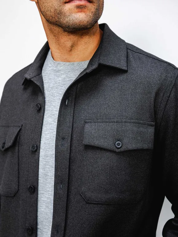 Men'S Ministry of Supply Charcoal Heather Men'S Fusion Overshirt