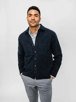 Men'S Ministry of Supply Dark Navy Men'S Kinetic Corduroy Chore Coat