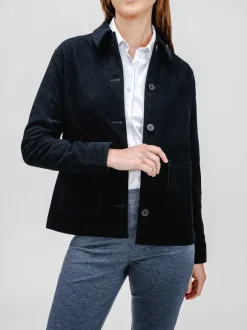 Women'S Ministry of Supply Dark Navy Women'S Kinetic Corduroy Chore Coat