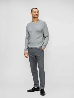 Men'S Ministry of Supply Grey Heather Men'S Atlas Air V-Neck Sweater