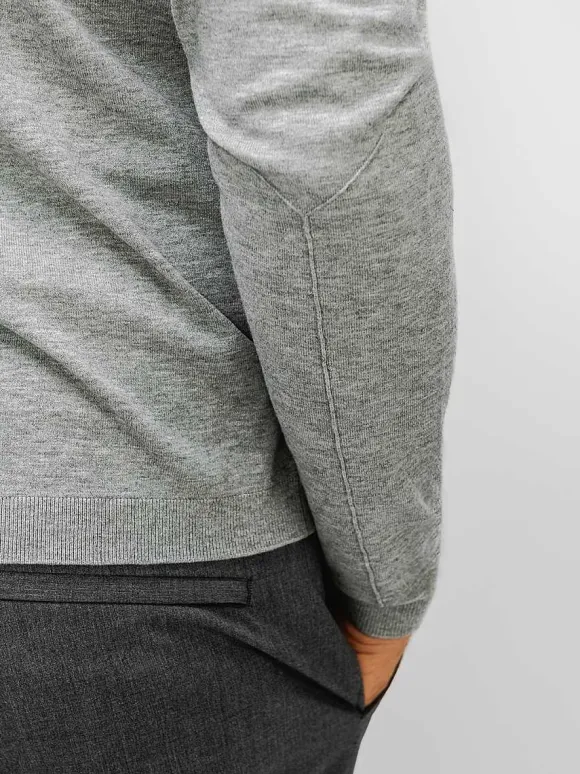 Men'S Ministry of Supply Grey Heather Men'S Atlas Air V-Neck Sweater