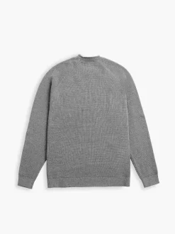 Men'S Ministry of Supply Grey Heather Men'S Atlas Waffle Roll Neck Sweater