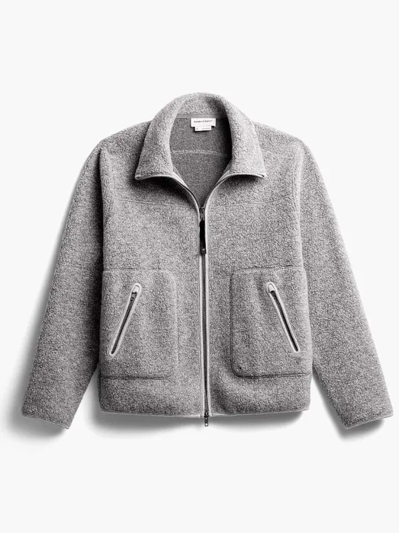 Men'S Ministry of Supply Grey Heather Men'S Composite Merino Ecofleece Jacket