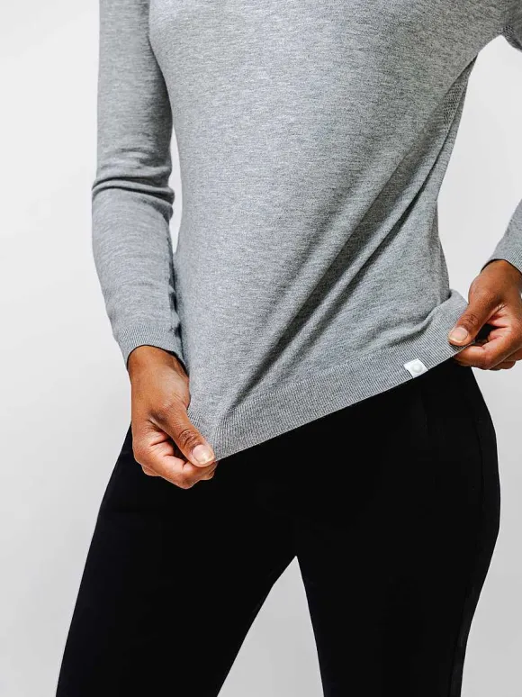 Women'S Ministry of Supply Grey Heather Women'S Atlas Air Turtleneck