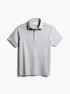 Men'S Ministry of Supply Grey White Heather (Brushed) Men'S Apollo Polo