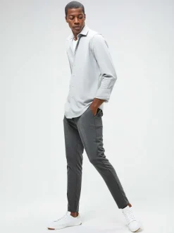 Men'S Ministry of Supply Grey White Heather (Brushed) Men'S Apollo Dress Shirt (Previous Generation)