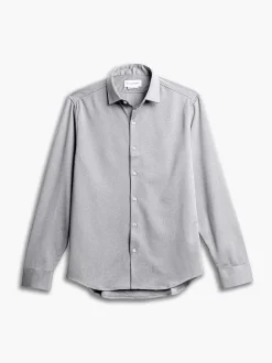 Men'S Ministry of Supply Grey White Heather (Brushed) Men'S Apollo Dress Shirt (Previous Generation)