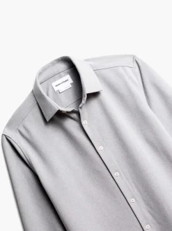 Men'S Ministry of Supply Grey White Heather (Brushed) Men'S Apollo Dress Shirt (Previous Generation)