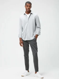 Men'S Ministry of Supply Grey White Heather (Brushed) Men'S Apollo Dress Shirt (Previous Generation)