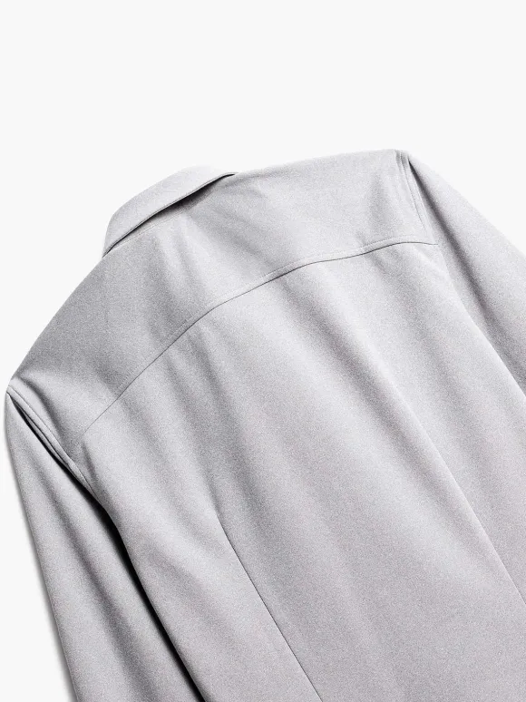 Men'S Ministry of Supply Grey White Heather (Brushed) Men'S Apollo Dress Shirt (Previous Generation)