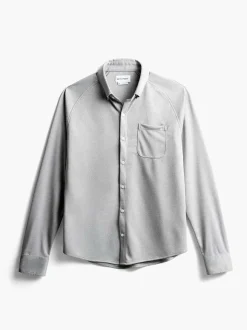 Men'S Ministry of Supply Grey White Heather Men'S Apollo Raglan Sport Shirt