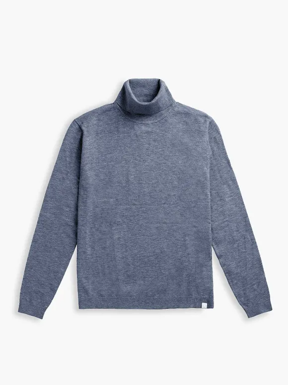 Men'S Ministry of Supply Indigo Heather Men'S Atlas Air Turtleneck