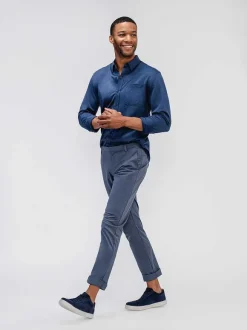 Men'S Ministry of Supply Indigo Stripe Men'S Previous Generation Hybrid Button-Down