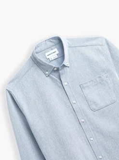 Men'S Ministry of Supply Light Blue Stripe Men'S Hybrid Button-Down
