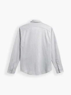 Men'S Ministry of Supply Light Grey Stripe Men'S Hybrid Button-Down