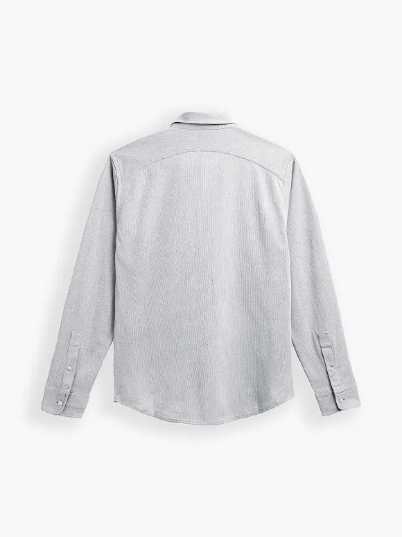 Men'S Ministry of Supply Light Grey Stripe Men'S Hybrid Button-Down