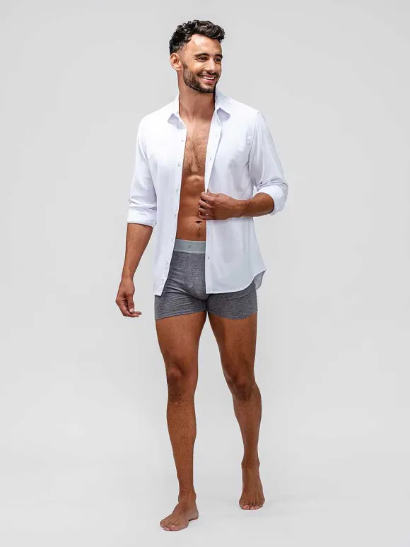 Men'S Ministry of Supply Medium Grey Heather Men'S Composite Merino Boxer Brief