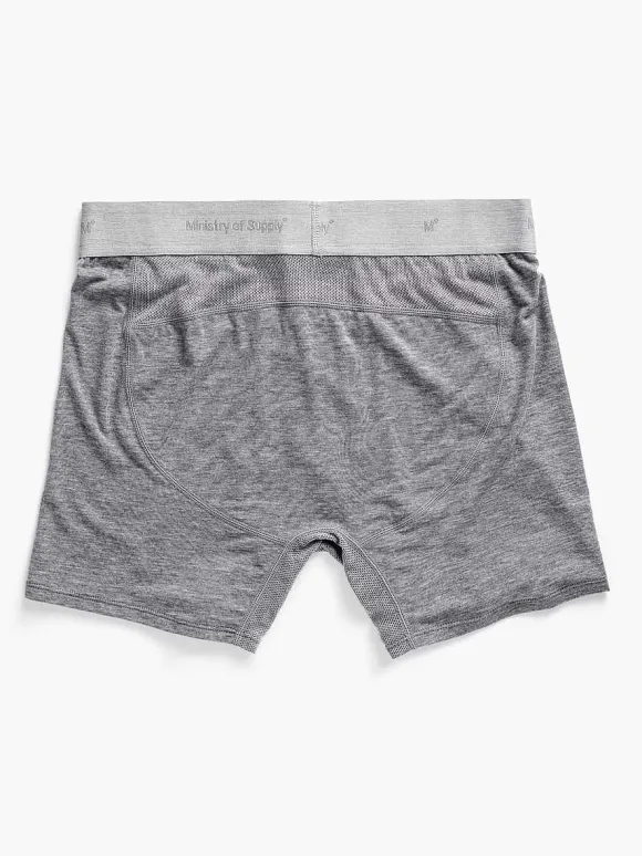 Men'S Ministry of Supply Medium Grey Heather Men'S Composite Merino Boxer Brief