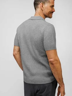 Men'S Ministry of Supply Mercury Grey Heather Men'S Labs Atlas Short Sleeve Knit Polo