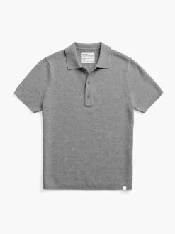 Men'S Ministry of Supply Mercury Grey Heather Men'S Labs Atlas Short Sleeve Knit Polo