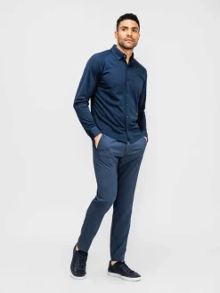 Men'S Ministry of Supply Navy Men'S Apollo Raglan Sport Shirt