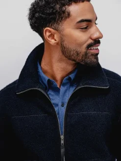 Men'S Ministry of Supply Navy Men'S Composite Merino Ecofleece Jacket