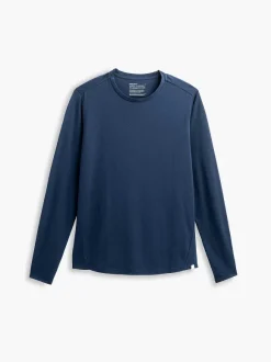 Men'S Ministry of Supply Navy Men'S Composite Merino Long Sleeve Tee