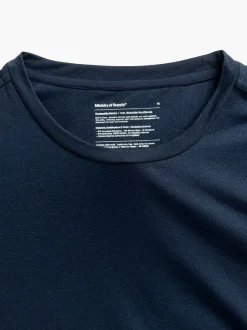 Men'S Ministry of Supply Navy Men'S Composite Merino Long Sleeve Tee