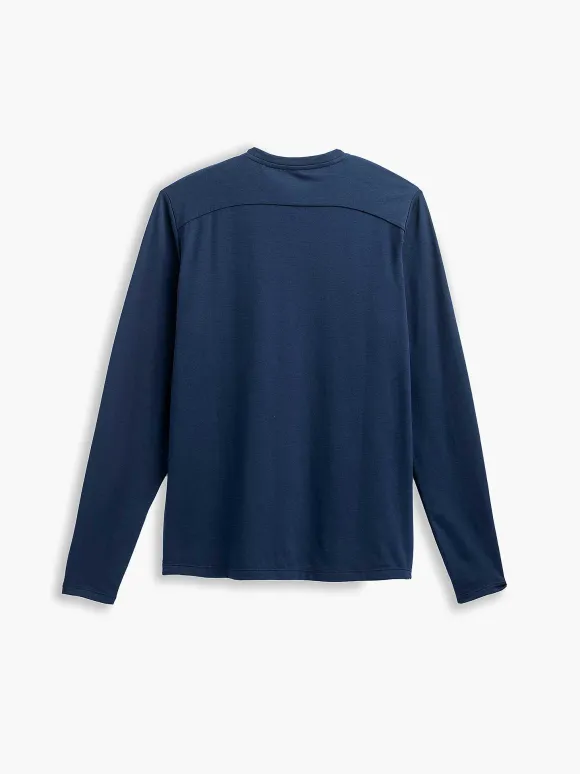 Men'S Ministry of Supply Navy Men'S Composite Merino Long Sleeve Tee