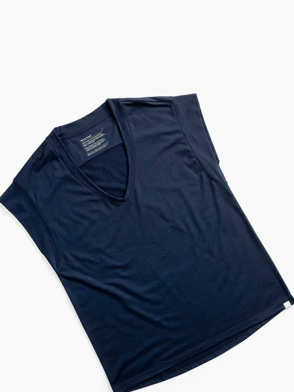 Women'S Ministry of Supply Navy Women'S Composite Merino V-Neck Tee
