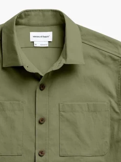 Men'S Ministry of Supply Olive Men'S Pace Poplin Overshirt