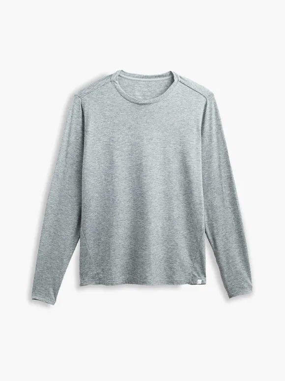 Men'S Ministry of Supply Pale Grey Heather Men'S Composite Merino Long Sleeve Tee