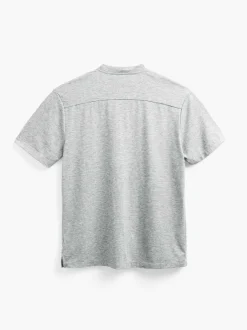 Men'S Ministry of Supply Pale Grey Heather Men'S Composite Merino Short Sleeve Henley