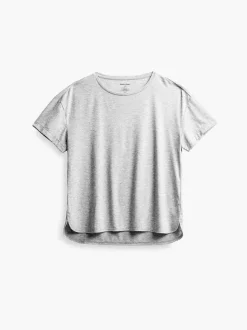 Women'S Ministry of Supply Pale Grey Heather Women'S Composite Merino Boxy Tee