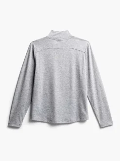 Women'S Ministry of Supply Pale Grey Heather Women'S Composite Merino Mock Neck