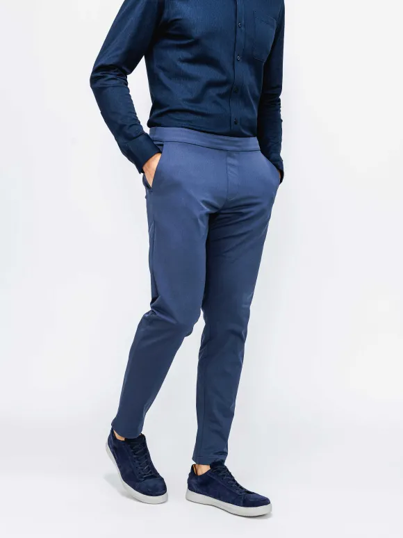 Men'S Ministry of Supply Shadow Blue Heather Men'S Kinetic Pull-On Pant