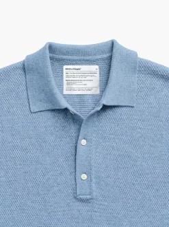 Men'S Ministry of Supply Sky Blue Men'S Labs Atlas Short Sleeve Knit Polo