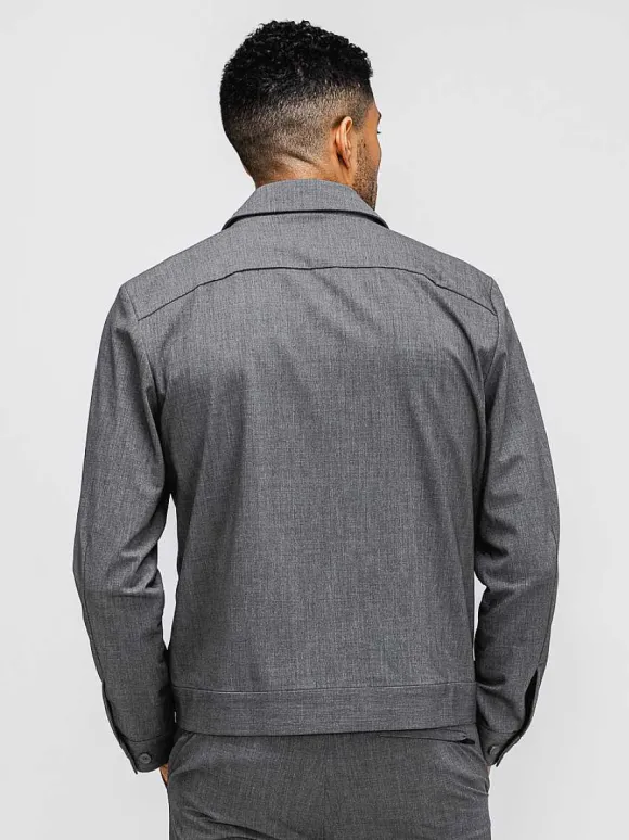 Men'S Ministry of Supply Soft Granite Men'S Velocity Shirt Jacket