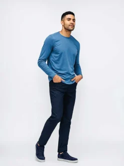 Men'S Ministry of Supply Steel Blue Heather Men'S Kinetic Twill 5-Pocket Pant